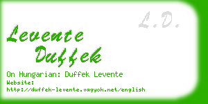 levente duffek business card